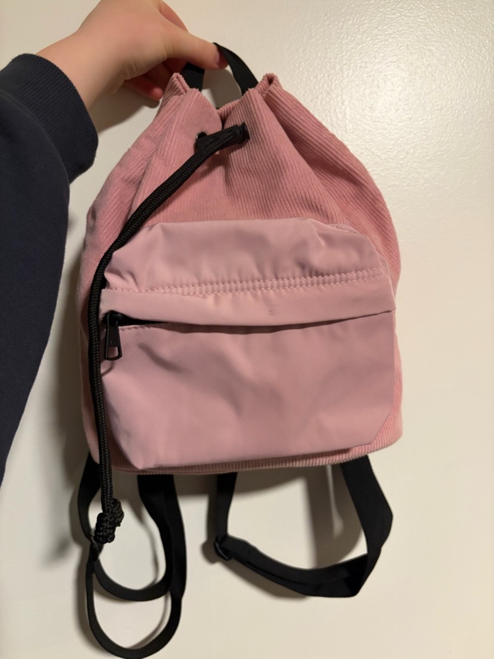 Vans Pink Corduroy Drawstring Mini Backpack